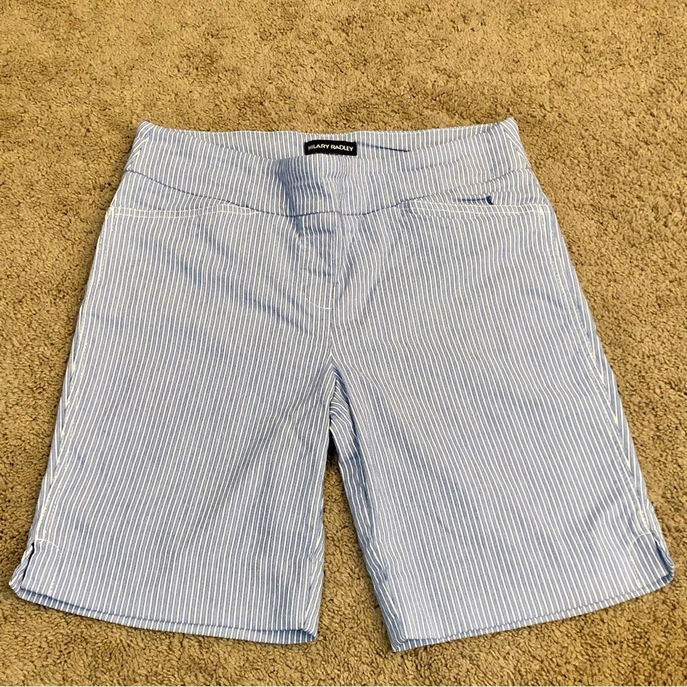 Hilary Radley | Blue & White Striped Shorts women’s size M